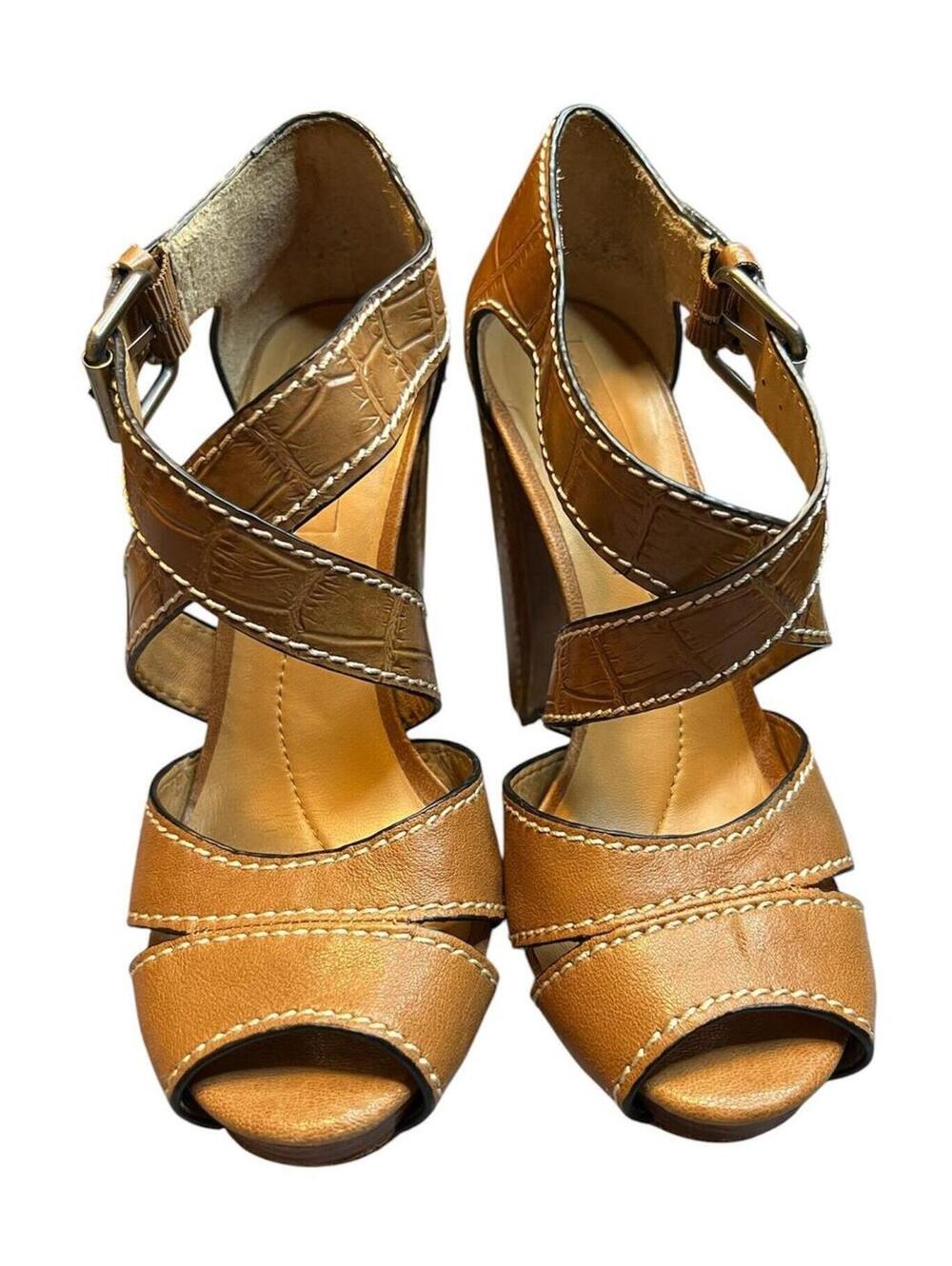 BCBGMAXAZRIA | PAYTON1 Bruana Brown Platforms | 70s, Croc , Indie| Size 6B - Picture 3 of 8